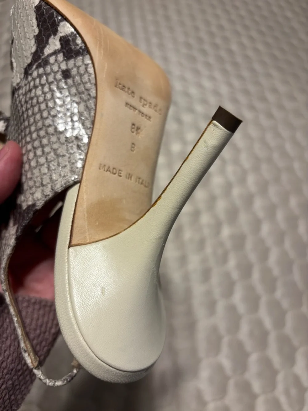 Kate Spade Snakeskin Lace-Up Slingback Heels 8.5 Made in Italy $330 NEW - Picture 8 of 11